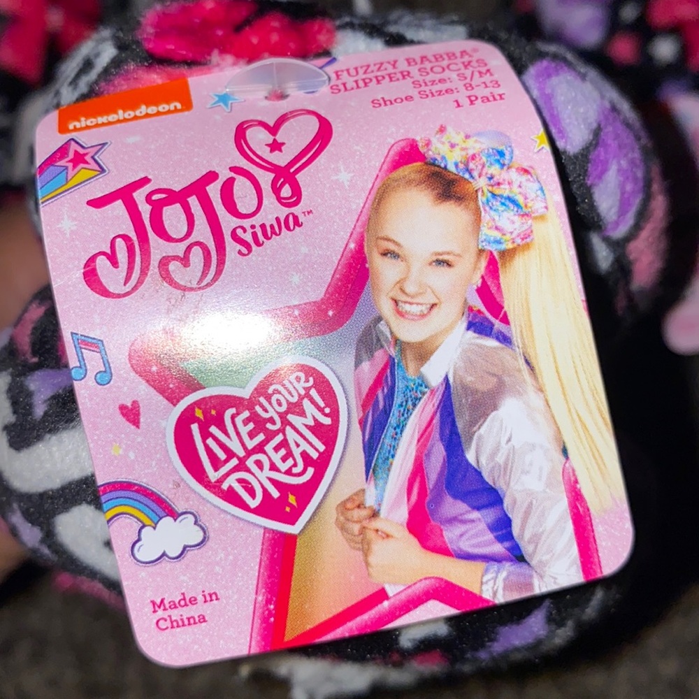 3 of the Jojo Siwa Fuzzy Babba Slipper Socks - Picture 3 of 5